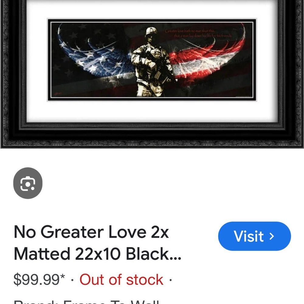 Patriotic Soldier Wall Art with Red, White, and Blue Wings - Picture 10 of 10